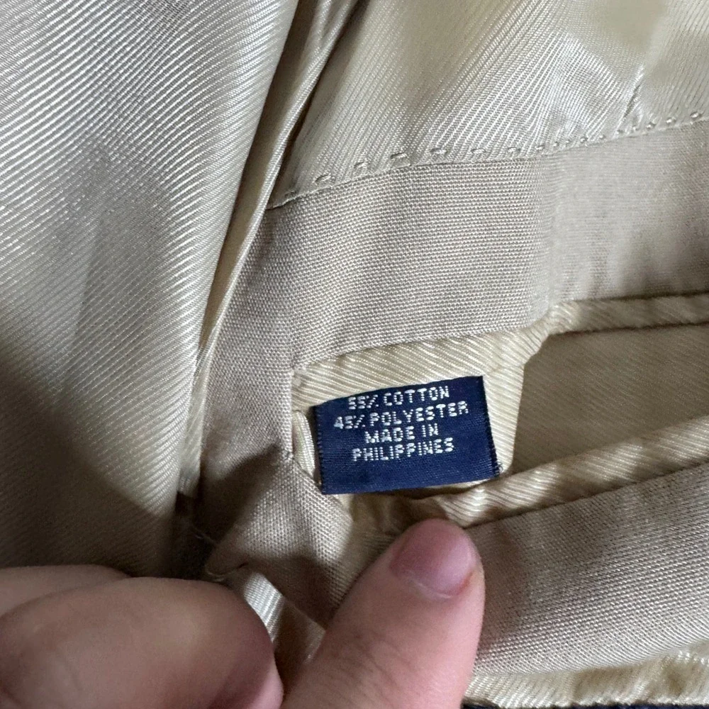 Brooks Brothers 346 Suit Mens 43R 34W Khaki Solid Stretch Cotton 3-Button Blazer